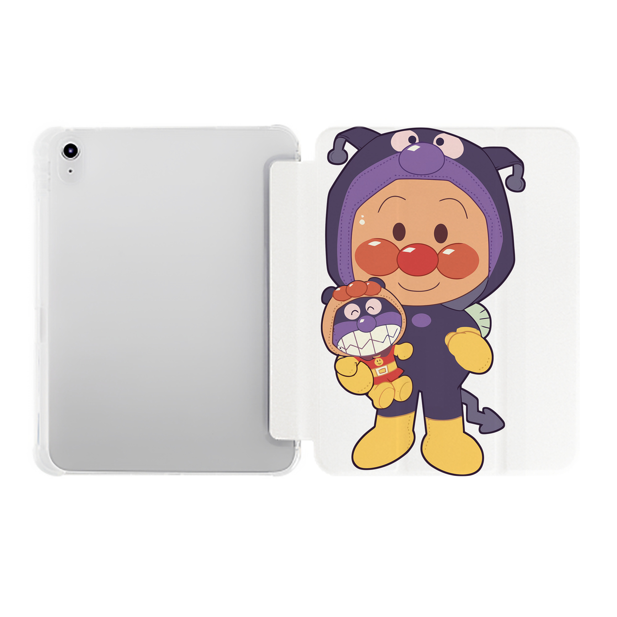 （画像用） アンパンマン Anpanman IPad ケース ペン収納付き 三つ折りスタンド PUレザー×シリコン 対応機種9.5/10.5/10.9インチ